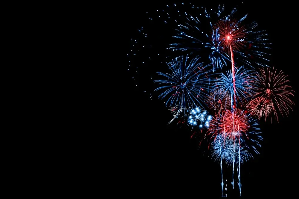 red white and blue fireworks